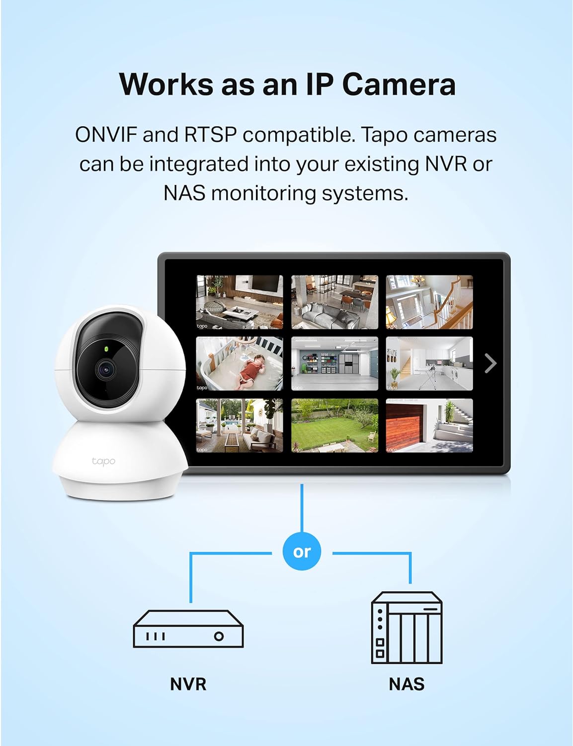 Tapo Tp-Link 2K Pan Tilt Security Camera for Baby Monitor, Dog Camera W/Motion Detection, 2-Way Audio Siren, Night Vision, Cloud &SD Card Storage (Up to 256 GB), Works with Alexa & Google Home (C210)