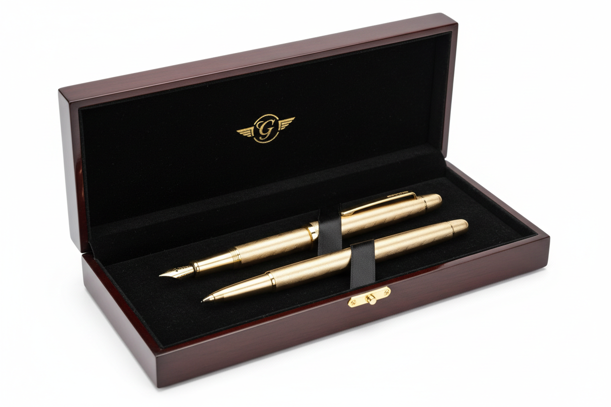 Gold-Tone Executive Pen Set in velvet-lined gift case